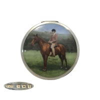 Silver and Enamel Horse   Compact 1933